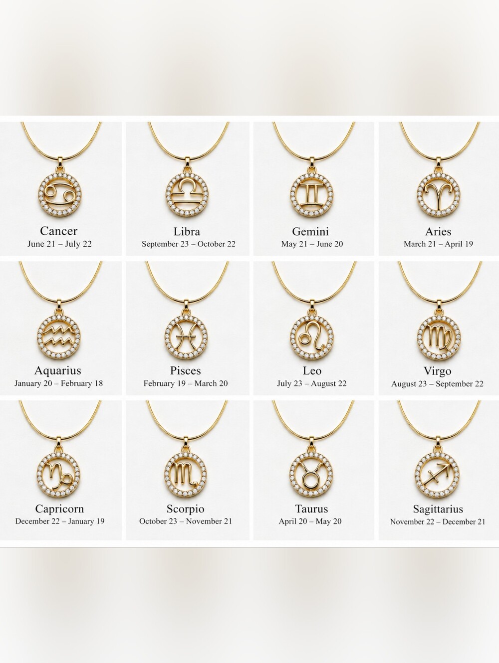 Capricorn Zodiac Celestial Necklace 18K Gold Plated Birth Sign December January - Picture 2 of 4